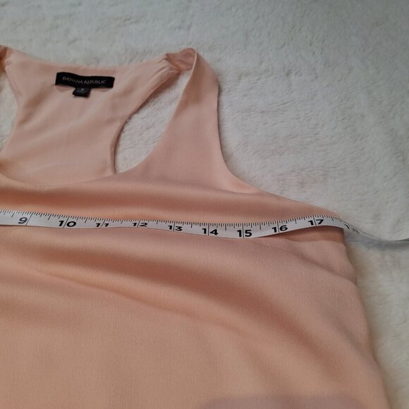 Banana Republic Satin Midi Dress Sz 6 Racerback Tiered Party Cocktail Neutral - Picture 13 of 16